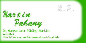 martin pahany business card